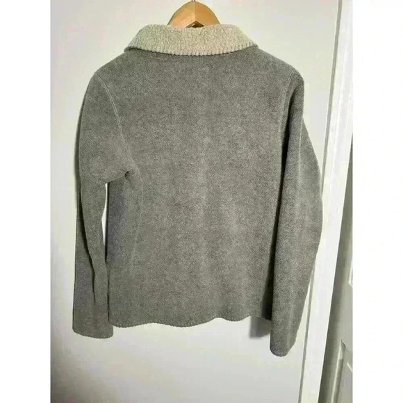 Vintage Alps Gray/Ivory Stitched  Fleece Button Seamed Sleeve Women’s S Jacket - Picture 2 of 10